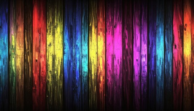 Pannelli in tessuto drappeggiato con sfumature arcobaleno e trame astratte