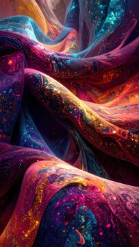 Tessuto cangiante con sfumature astratte multicolore