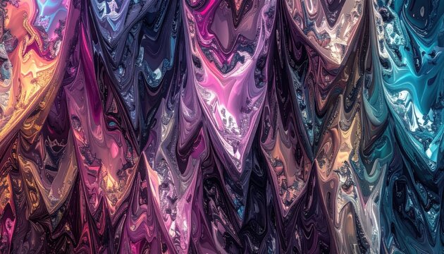 Tessuto cangiante con sfumature astratte multicolore