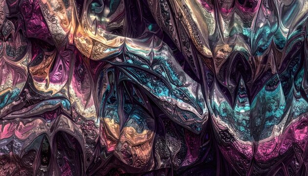 Tessuto cangiante con sfumature astratte multicolore