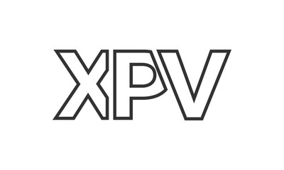 Fototapeta premium XPV logo design template with strong and modern bold text. Initial based vector logotype featuring simple and minimal typography. Trendy company identity.