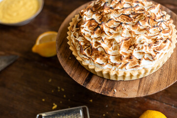 Delicious lemon meringue pie dessert.