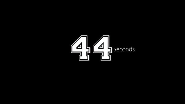 50 Seconds Countdown Timer, Simple Numbers