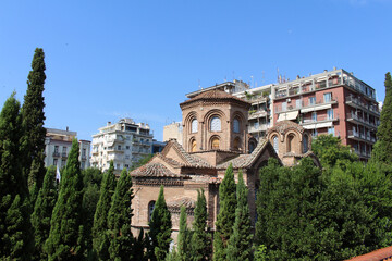 Obraz premium Church of Panagia Chalkeon August 2024 Byzantine brick architecture