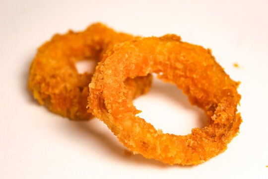 onion rings isolated on white background