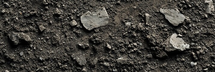 Obraz premium Detailed Gritty Earth Texture with Rich Natural Elements, Clods of Dried Soil and Ground Patterns