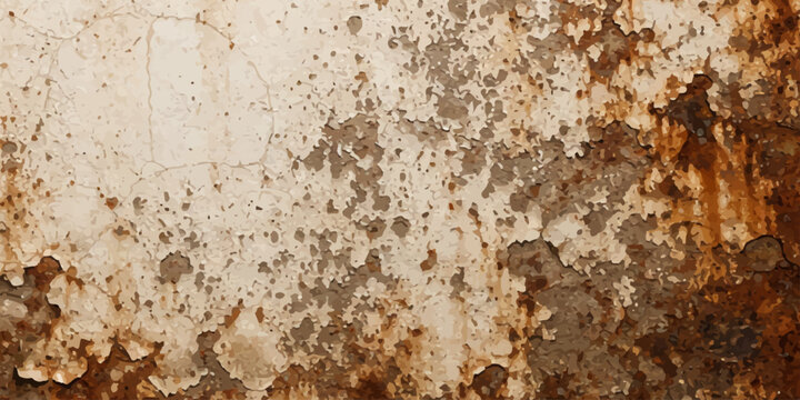 A weathered vintage background featuring a rough, aged rusty iron metal surface with a brown grunge texture and dirty metallic paint on an old weathered steel wall material