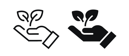 Obraz premium Hand holding plant sprout representing growth investment nature and development concept