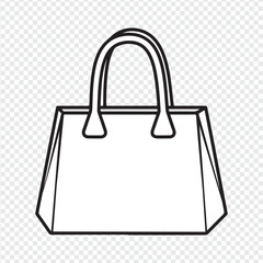 Red paper shopping bag isolated on white background