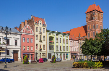 Obraz premium Colorful houses on the historic market square of Torun, Poland