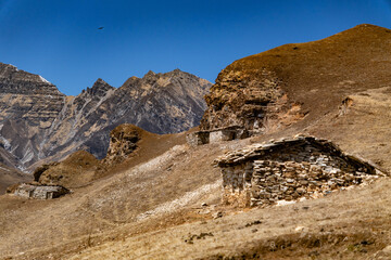 Shepherd Hut made with stone in Ruppatan in Dolpa, Nepal