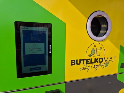 Automat Maszyna do zwrotu butelek plastikowych PET, automat