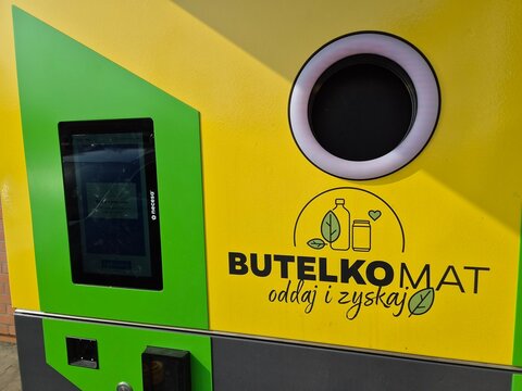 Automat Maszyna do zwrotu butelek plastikowych PET, automat