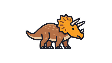 Fototapeta premium Cute Triceratops Dinosaur Icon Isolated
