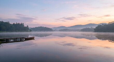 Fototapeta premium sunrise over the lake
