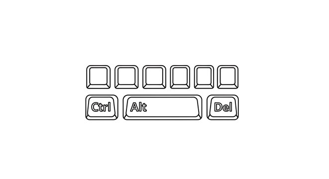 Computer keyboard keys ctrl alt del restart shortcut
