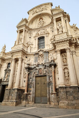 Fototapeta premium Architectural details of The Cathedral Church of Saint Mary in Murcia city
