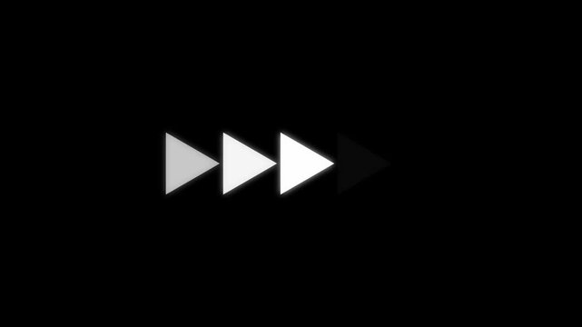 Animation of looping rewind button concept. play baton icon animated .