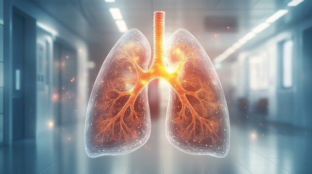 Abstract Lungs with red human bronchial tree structure. Lungs anatomy,left and right bronchus, bronchioles,Medicine cure tuberculosis, pneumonia, asthma. Abstract health care medical concept.