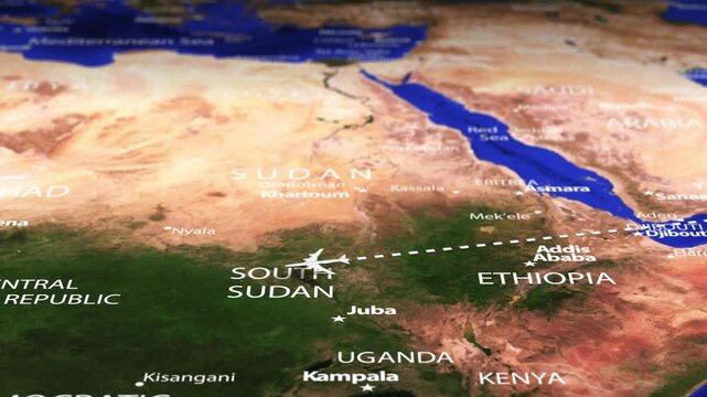 Flight From Mumbai INDIA to Malabo EQUATORIAL GUINEA ARMENIA with flag pins