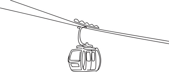cable car transportation travel outside one line art design. one line Icon drawing © firoz