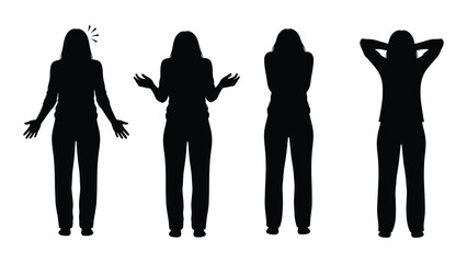 Four silhouettes of women displaying different expressions and body language © MDSAEEM