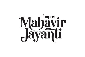 Obraz premium Happy Mahavir Jayanti Typography Design Vector
