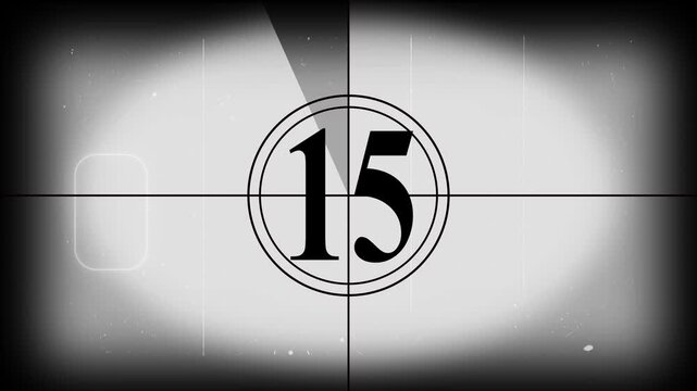 Old film strips countdown movie from 20 to 0 animation 4k,A retro film countdown animation showing number 20 to 0 number. 20 seconds vintage film countdown on faded grey background. Retro movie style 