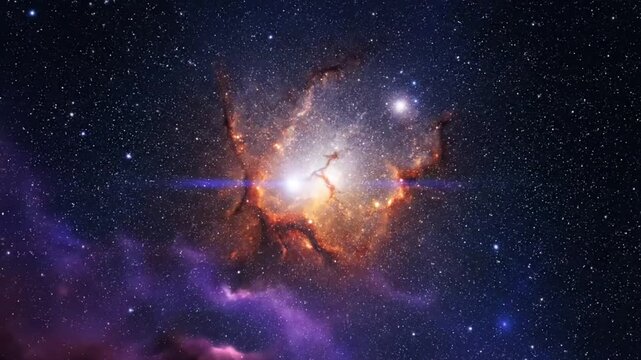 Mesmerizing Cosmic Galaxy Nebula with Stars Illuminating the Endless Universe and Vast Space