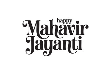 Fototapeta premium Happy Mahavir Jayanti Typography Design Vector
