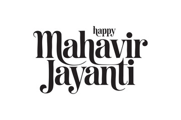 Obraz premium Happy Mahavir Jayanti Typography Design Vector