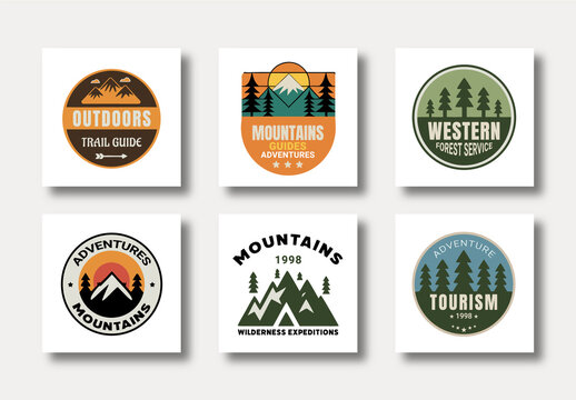 Mountain Badge Logo Set Template
