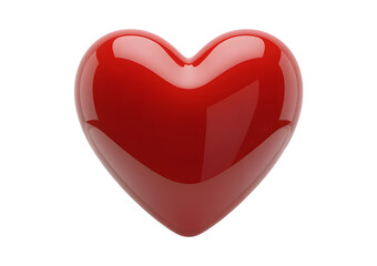 Fototapeta premium Glossy Red Heart Love Symbol Isolated on White Background Romantic Valentine Icon