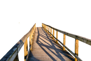 Fototapeta premium Wooden beach access deck, cut out against a transparent background for coastal urban planning and infrastructure projects.