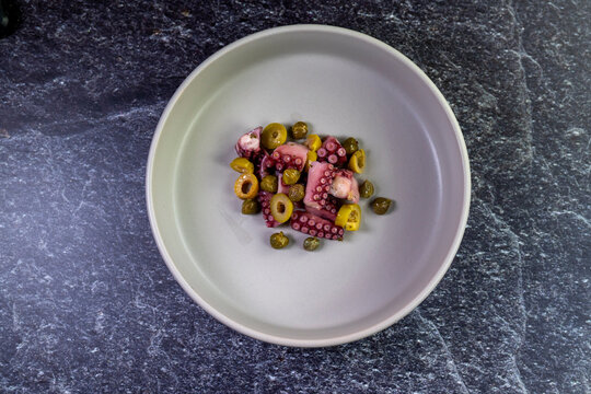 Fresh and healthy octopus salad