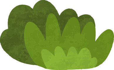colorful illustration of grass, bush and leaf clip art for background, wallpaper, card design