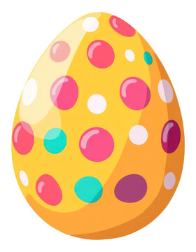 PNG Easter Egg with polka dots egg illustration colorful.