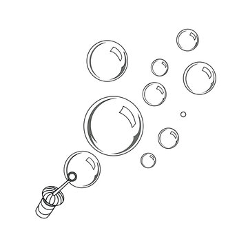 Vector illustration of bubbles from a bubble wand