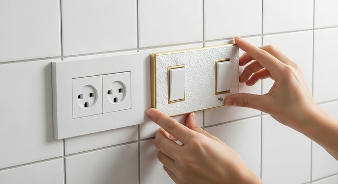 Installing a light switch plate