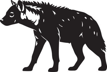 Obraz premium Hyena in silhouette on white background.