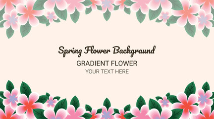 Gradient banner with multicolored flowers. Illustration isolated on a white background. Design for printing cards, invitations for weddings, birthdays, and spring and summer holidays. © Iuliana