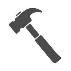 Hammer construction repair tool icon on transparent png background