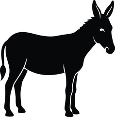 Fototapeta premium Mule silhouette vector art illustration and minimal black and white design