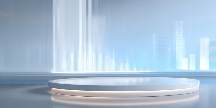 Visualized modern data center technology product booth

