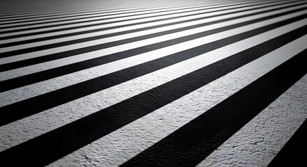 Black and white pedestrian crossing on asphalt road surface