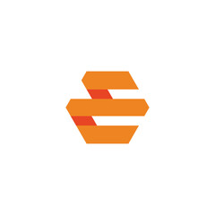 Abstract Orange Hexagonal Geometric Shape Logo Design Element © yopie