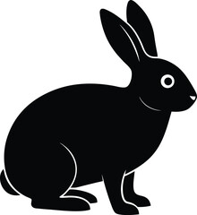 Obraz premium Rabbit silhouette vector art illustration and minimal black and white design