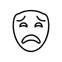 Obraz premium Sad face icon vector, emoticon symbol