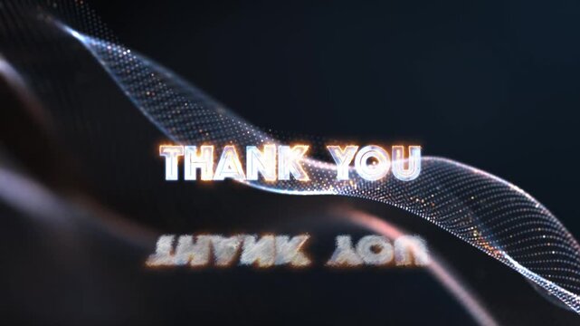 Animation text of Thank You glitch glow neon text  effect with flash flickering light loop cinematic title animationn on black abstract  backgroud.