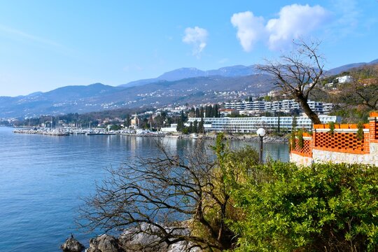 View of the coastal town of Ičići near Opatija in Kvarner, Croatia